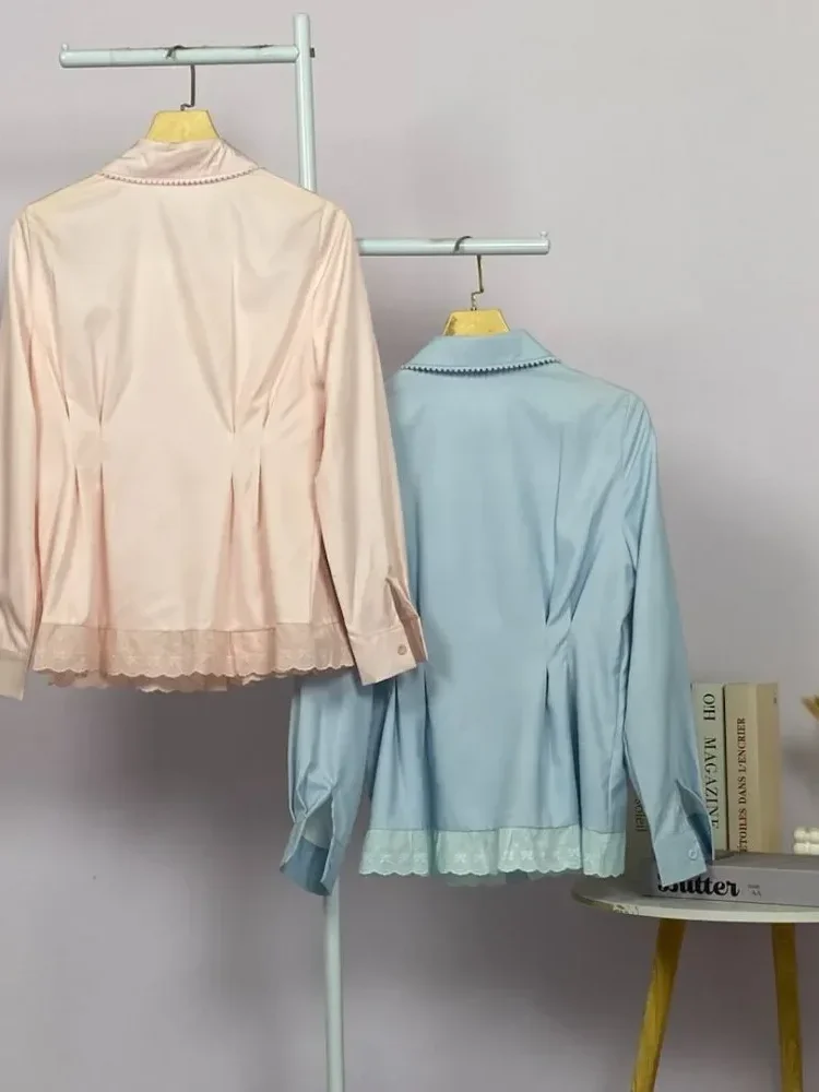 FADFAD Kemeja unik lengan panjang dan kerah collar