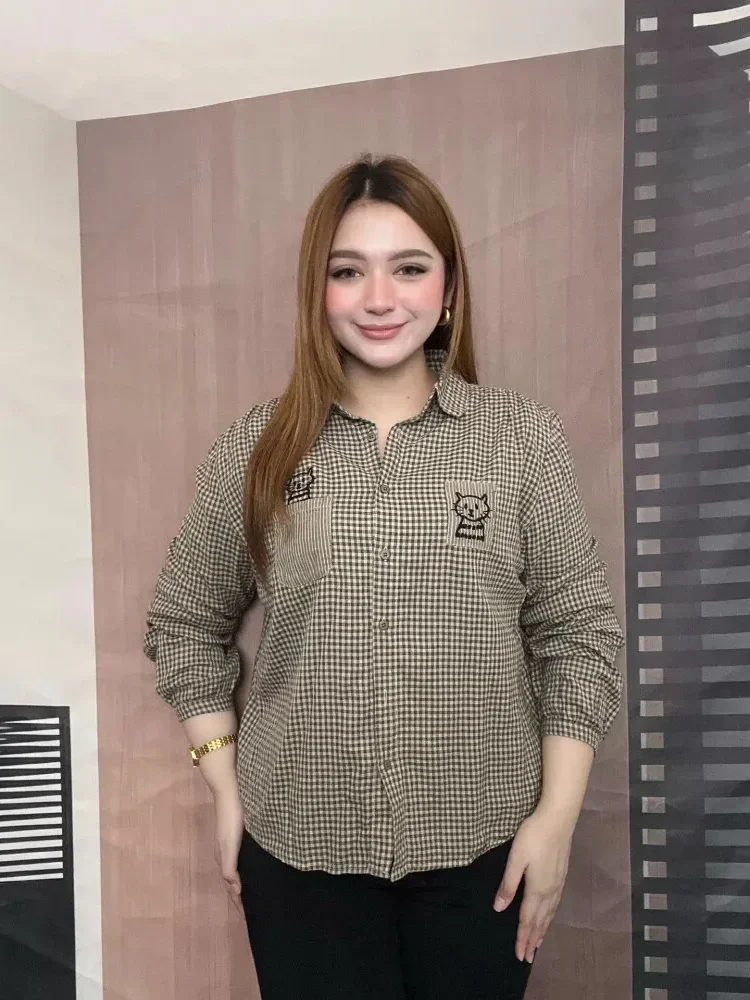 FADFAD Kemeja cetak temperamen gaya baru wanita atasan elegan