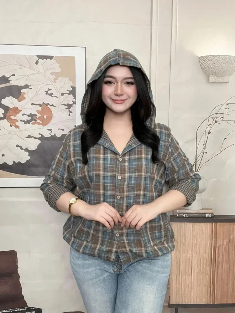 [DISKON KILAT]FADFAD Kemeja cetak temperamen gaya baru wanita atasan elegan