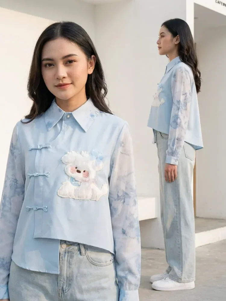 [DISKON KILAT]FADFAD Kemeja unik lengan panjang dan kerah collar