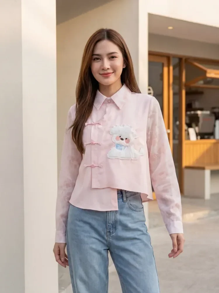 [DISKON KILAT]FADFAD Kemeja unik lengan panjang dan kerah collar