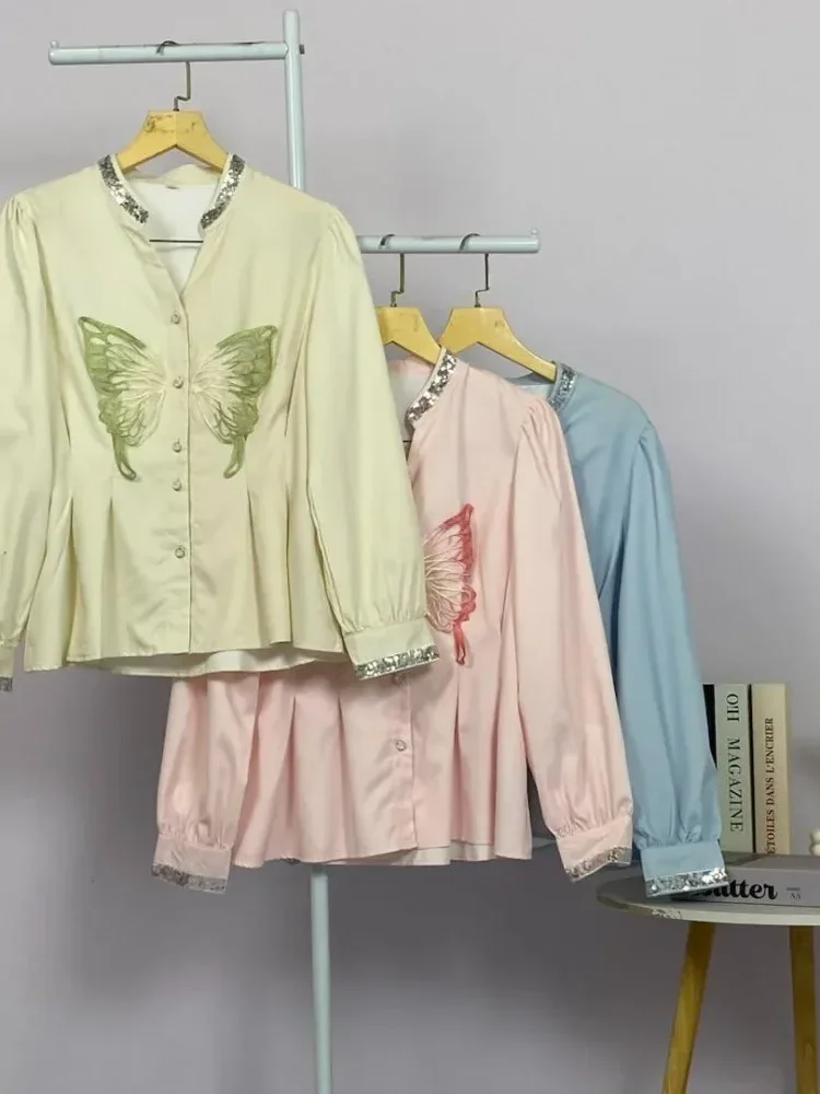 [NEW]FADFAD Atasan kemeja bermotif lengan panjang gaya kasual