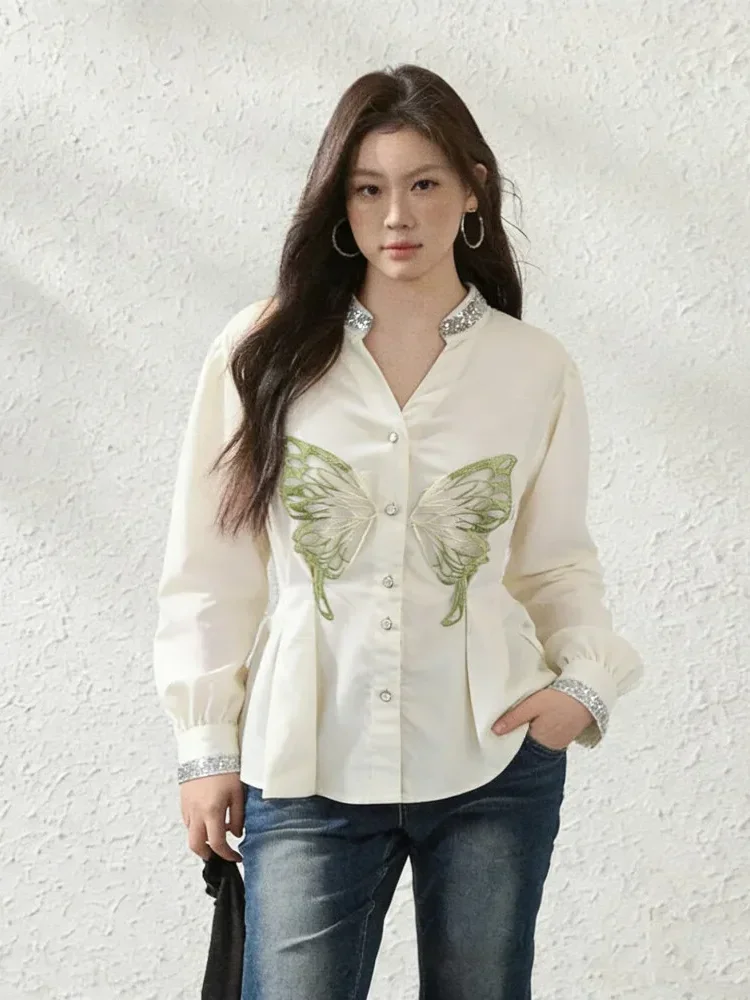 [NEW]FADFAD Atasan kemeja bermotif lengan panjang gaya kasual