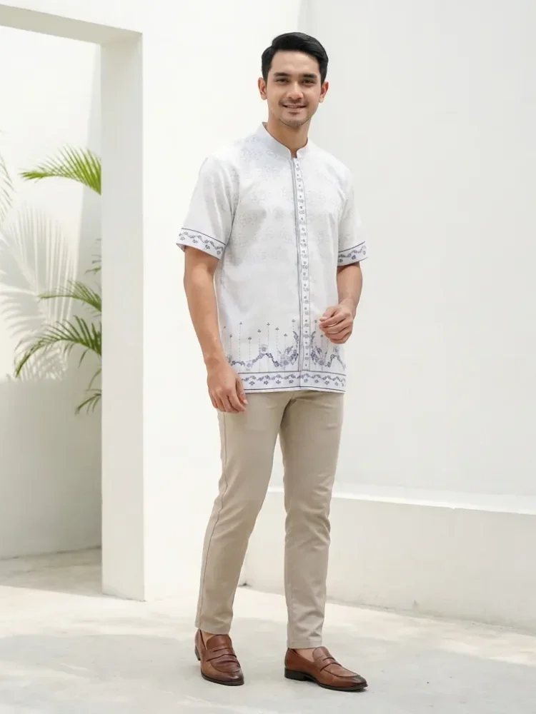 ASAYA Kaos lengan pendek pria dengan motif gaya