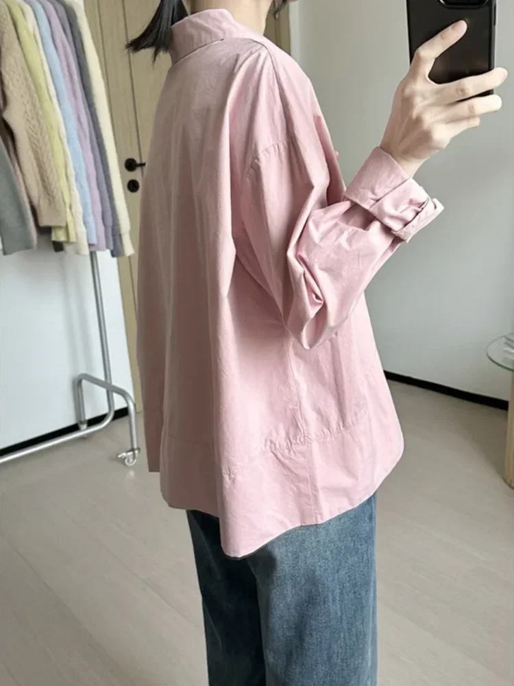 [DISKON KILAT]ASAYA Atasan kemeja lengan panjang model ruffle dengan gaya kasual untuk wanita