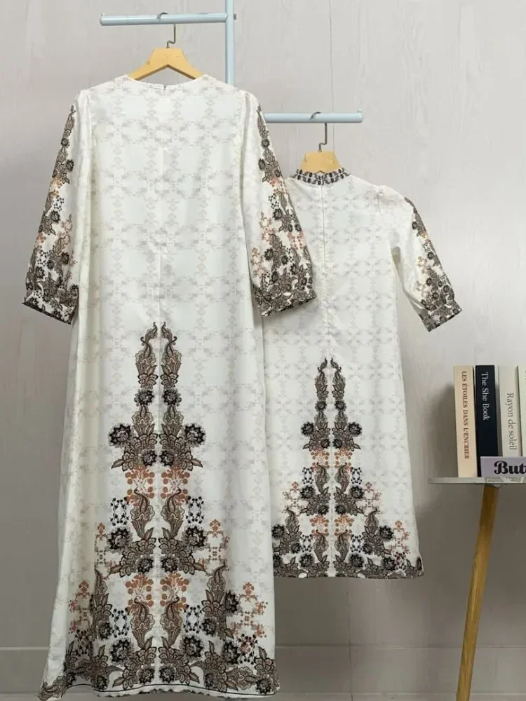 [DISKON KILAT]ASAYA Gaun elegan dengan motif posisi mode lengan panjang