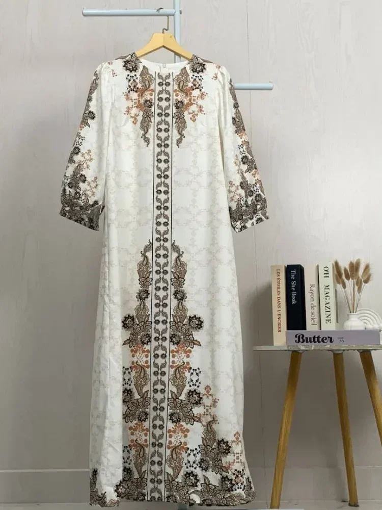 [DISKON KILAT]ASAYA Gaun elegan dengan motif posisi mode lengan panjang