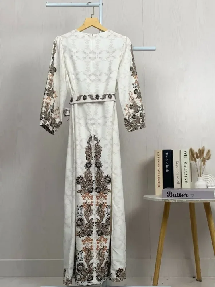 [DISKON KILAT]ASAYA Gaun elegan dengan motif posisi mode lengan panjang