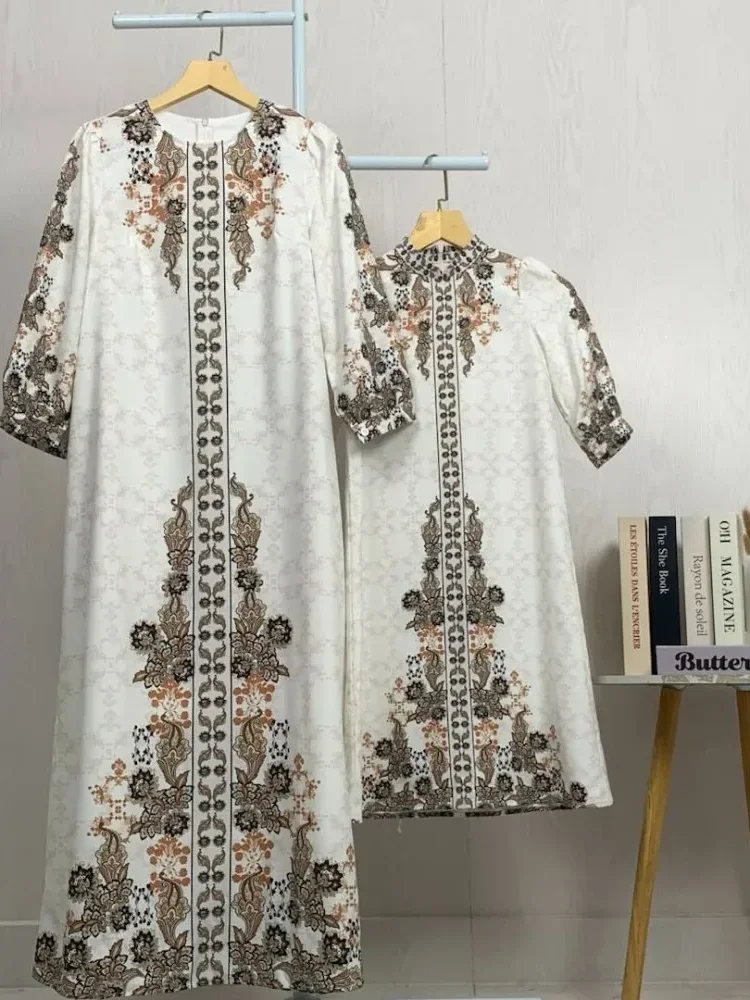 [DISKON KILAT]ASAYA Gaun elegan dengan motif posisi mode lengan panjang