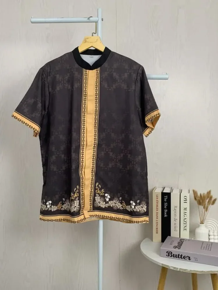 ASAYA Kaos lengan pendek pria dengan motif gaya