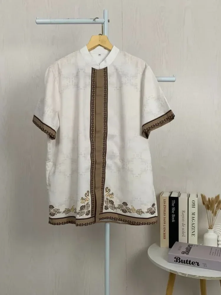 ASAYA Kaos lengan pendek pria dengan motif gaya