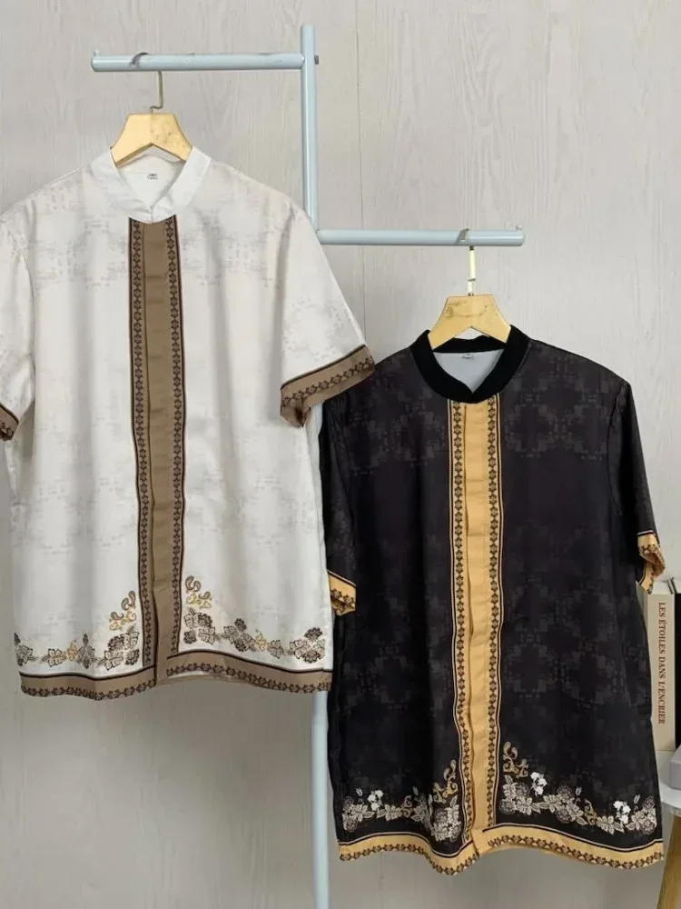 ASAYA Kaos lengan pendek pria dengan motif gaya