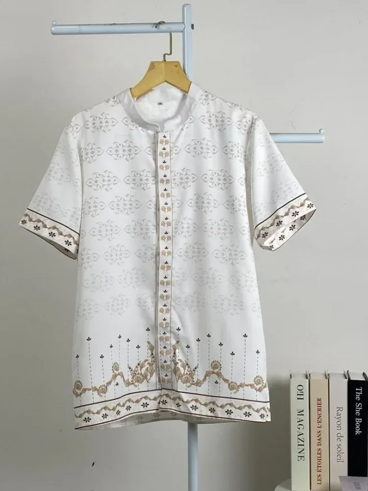 ASAYA Kaos lengan pendek pria dengan motif gaya