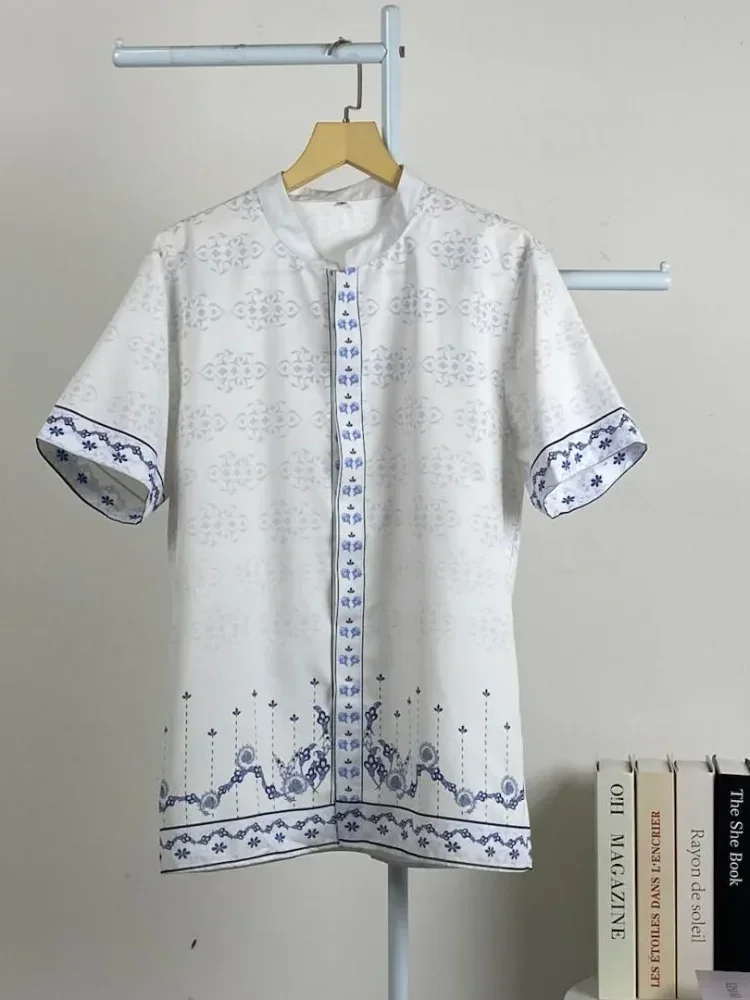 ASAYA Kaos lengan pendek pria dengan motif gaya