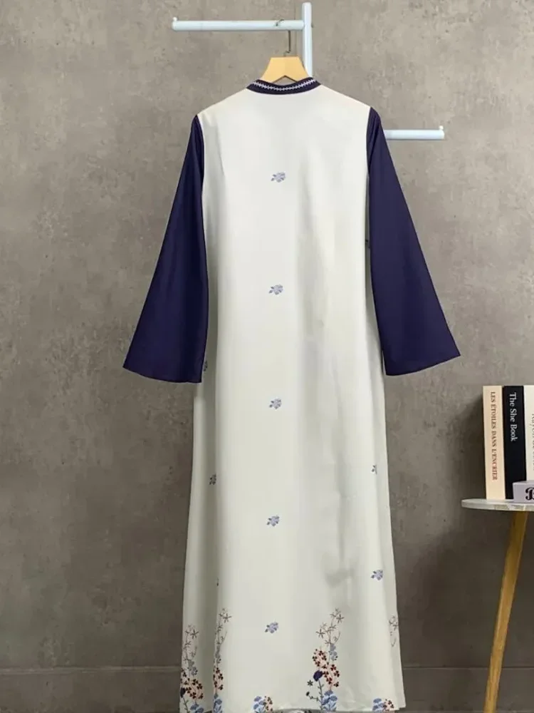 ASAYA Gaun elegan dengan motif posisi mode lengan panjang