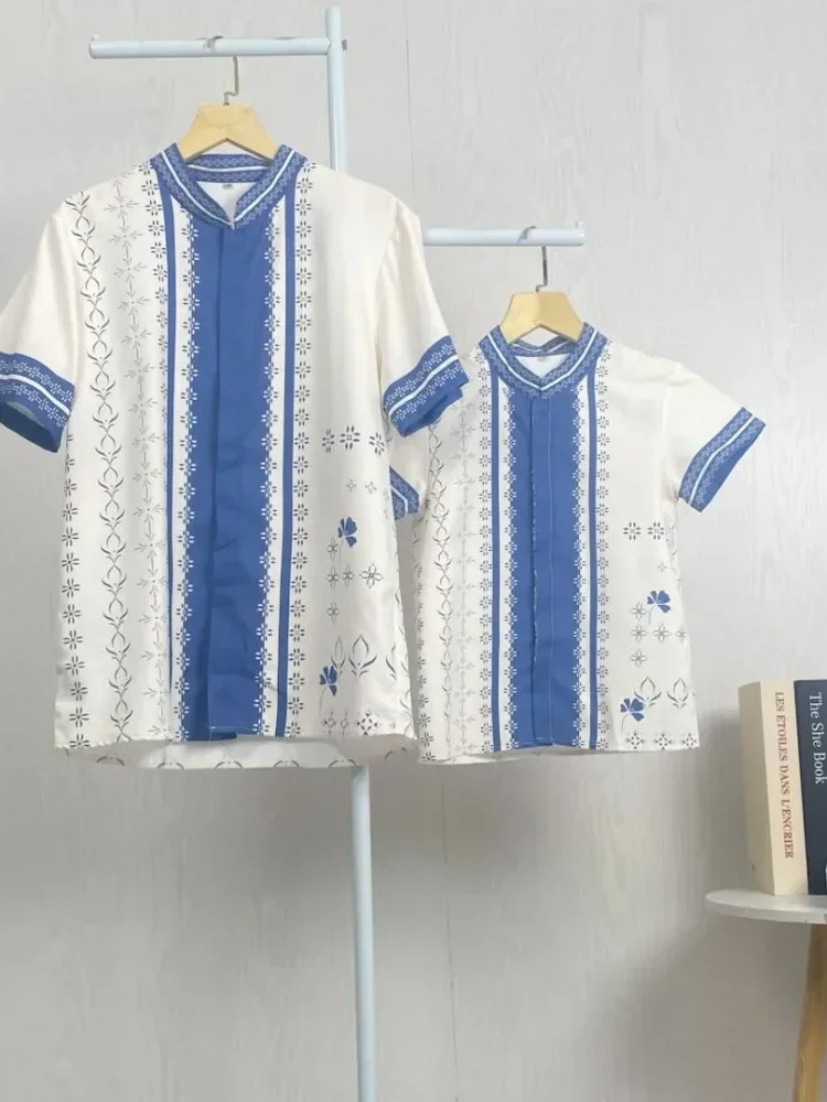 ASAYA Kaos lengan pendek pria dengan motif gaya