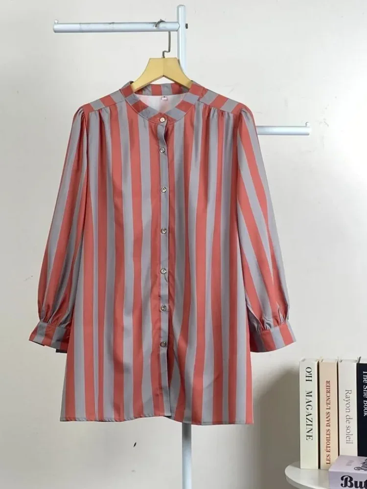 [READY STOCK]ASAYA Atasan kemeja lengan panjang  elegan longgar kasual cetak