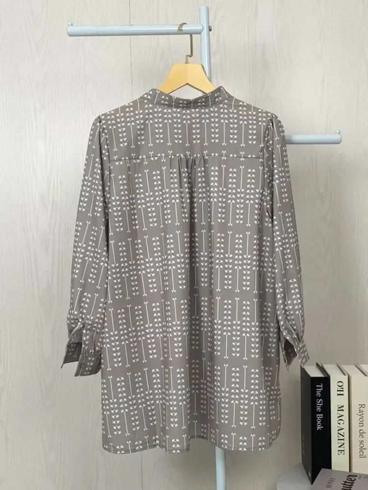 [DISKON KILAT]ASAYA Atasan kemeja lengan panjang  elegan longgar kasual cetak