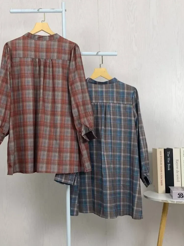 [READY STOCK]ASAYA Atasan kemeja lengan panjang  elegan longgar kasual cetak