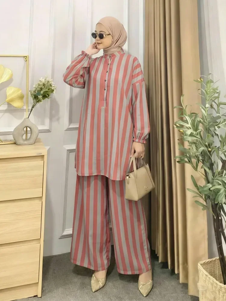 ASAYA Setelan dua potong atasan dan celana panjang wanita elegan terbaru