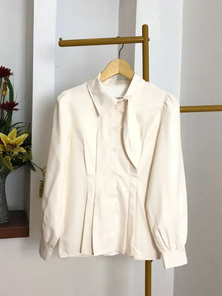 [NEW]ASAYA Atasan kemeja lengan panjang mode baru kerah polo untuk wanita