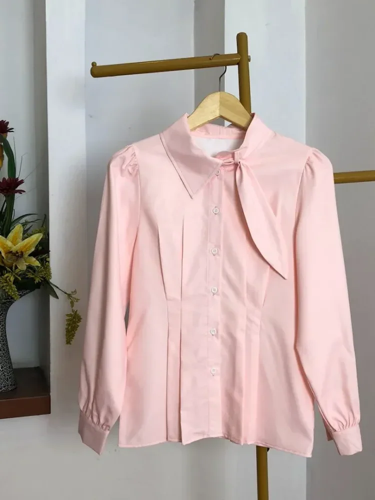 [NEW]ASAYA Atasan kemeja lengan panjang mode baru kerah polo untuk wanita