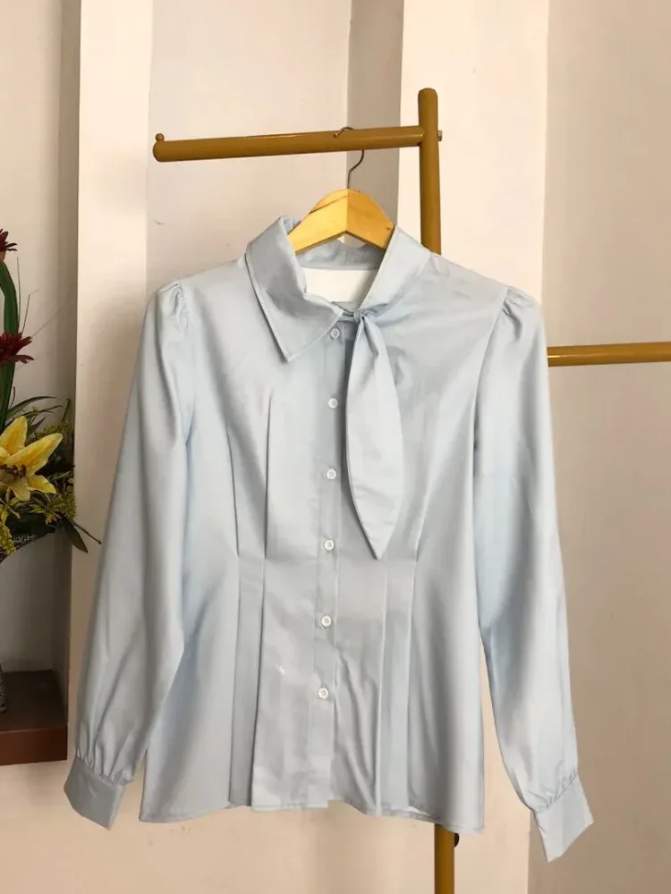 [NEW]ASAYA Atasan kemeja lengan panjang mode baru kerah polo untuk wanita