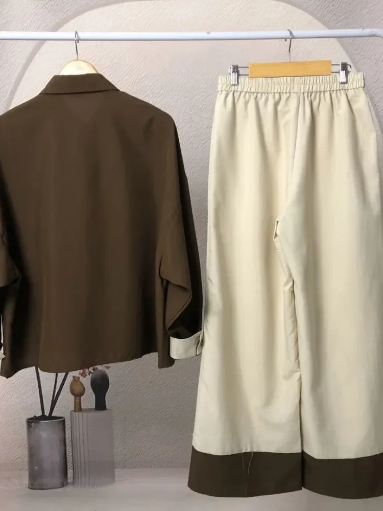 [CUCI GUDANG]ASAYA Set dua potong atasan + celana longgar warna-warni yang modis dan sederhana