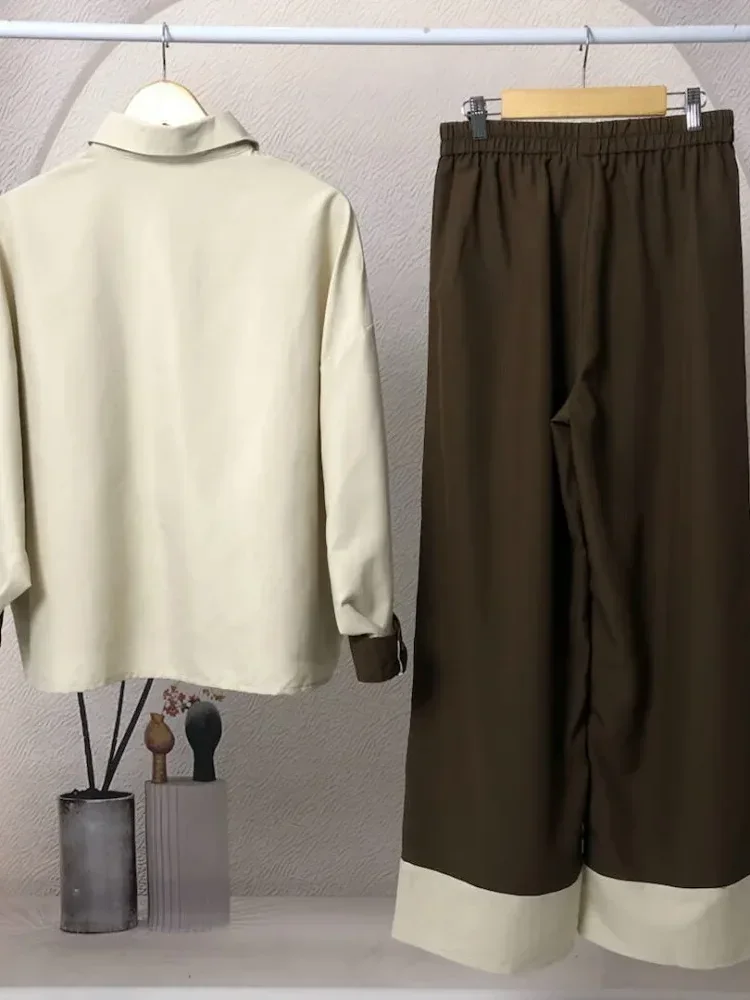 [CUCI GUDANG]ASAYA Set dua potong atasan + celana longgar warna-warni yang modis dan sederhana