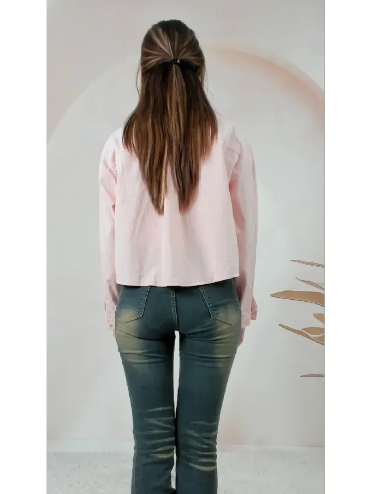 [DISKON KILAT]ASAYA Atasan kemeja kerah polo dengan warna cantik dan terdapat kancing unik