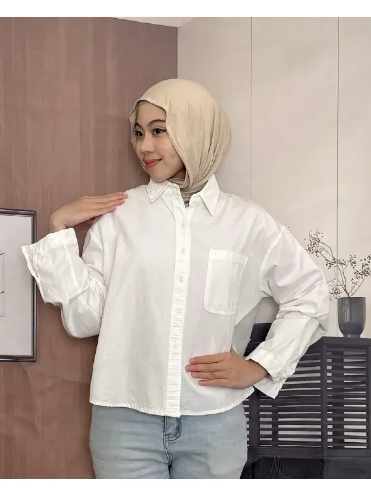 [DISKON KILAT]ASAYA Atasan kemeja kerah polo dengan warna cantik dan terdapat kancing unik