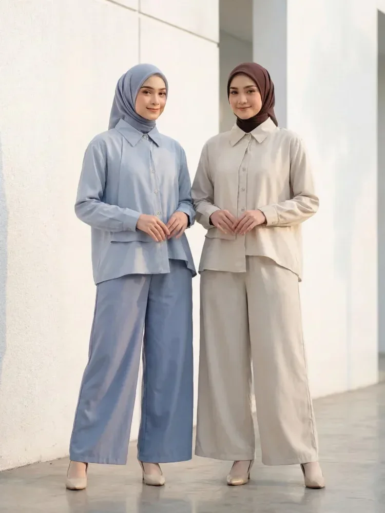 [READY STOCK]ASAYA Setelan dua potong atasan dan celana longgar aneka warna yang stylish.