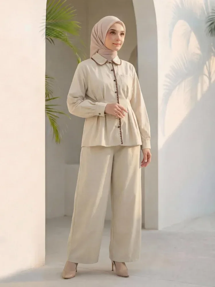 [READY STOCK]ASAYA Setelan dua potong yang stylish dan simpel: atasan + celana longgar