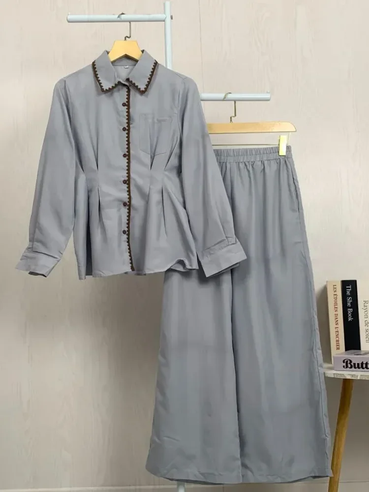 [READY STOCK]ASAYA Setelan dua potong yang stylish dan simpel: atasan + celana longgar