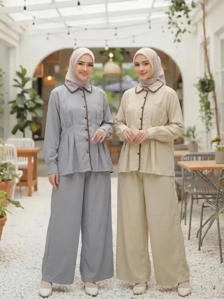 [READY STOCK]ASAYA Setelan dua potong yang stylish dan simpel: atasan + celana longgar