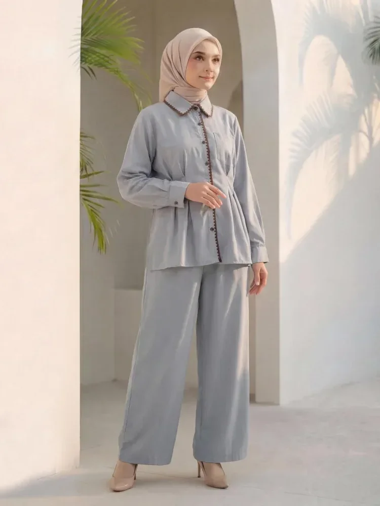 [READY STOCK]ASAYA Setelan dua potong yang stylish dan simpel: atasan + celana longgar