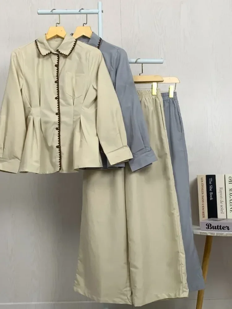 [READY STOCK]ASAYA Setelan dua potong yang stylish dan simpel: atasan + celana longgar