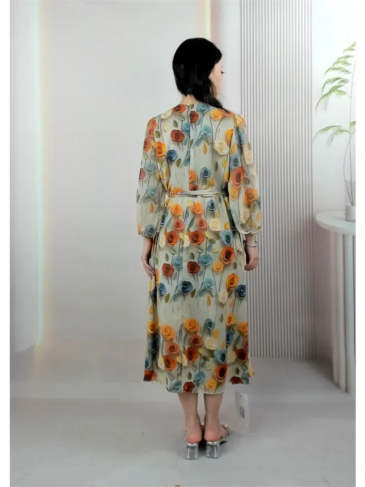 [NEW]ASAYA Gaun lengan tengah bermotif modis dan elegan