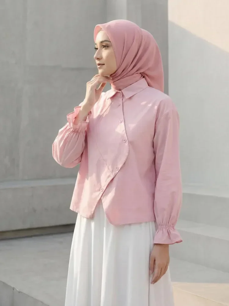 [READY STOCK]ASAYA Atasan kemeja desain kupu-kupu cantik lengan panjang untuk wanita gaya retro