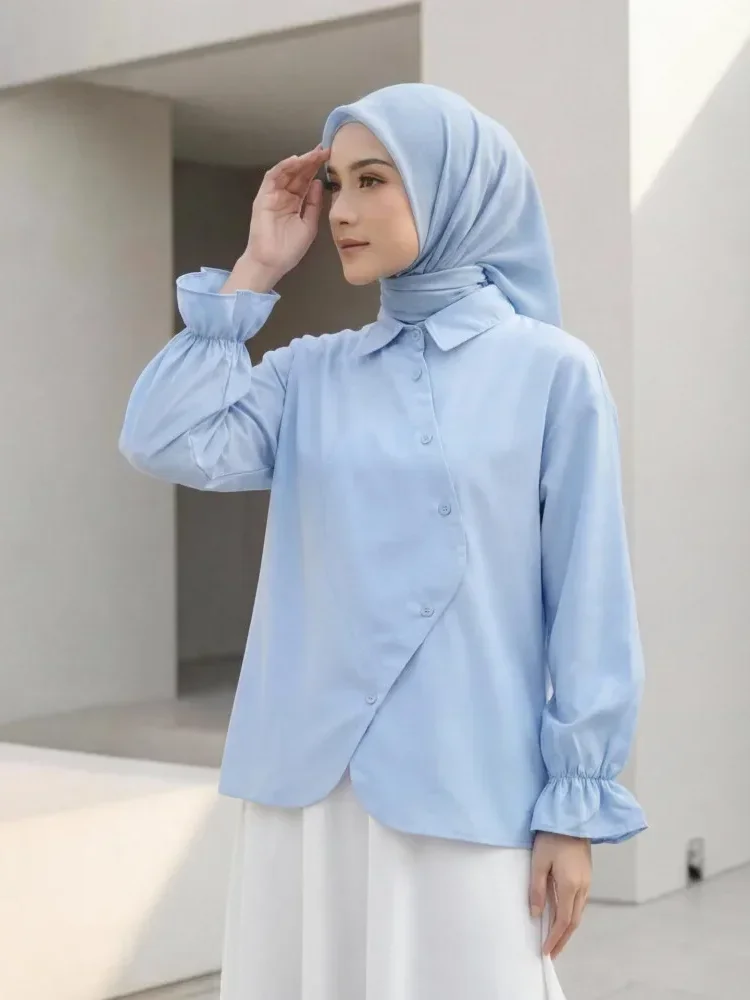 [READY STOCK]ASAYA Atasan kemeja desain kupu-kupu cantik lengan panjang untuk wanita gaya retro