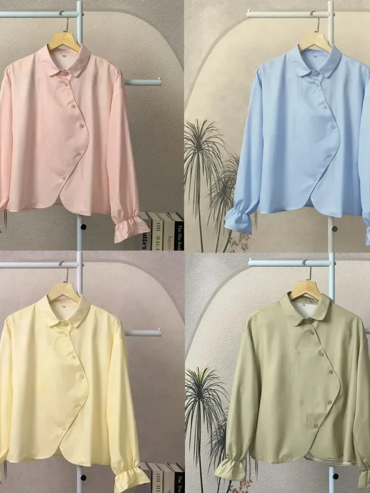 [READY STOCK]ASAYA Atasan kemeja desain kupu-kupu cantik lengan panjang untuk wanita gaya retro