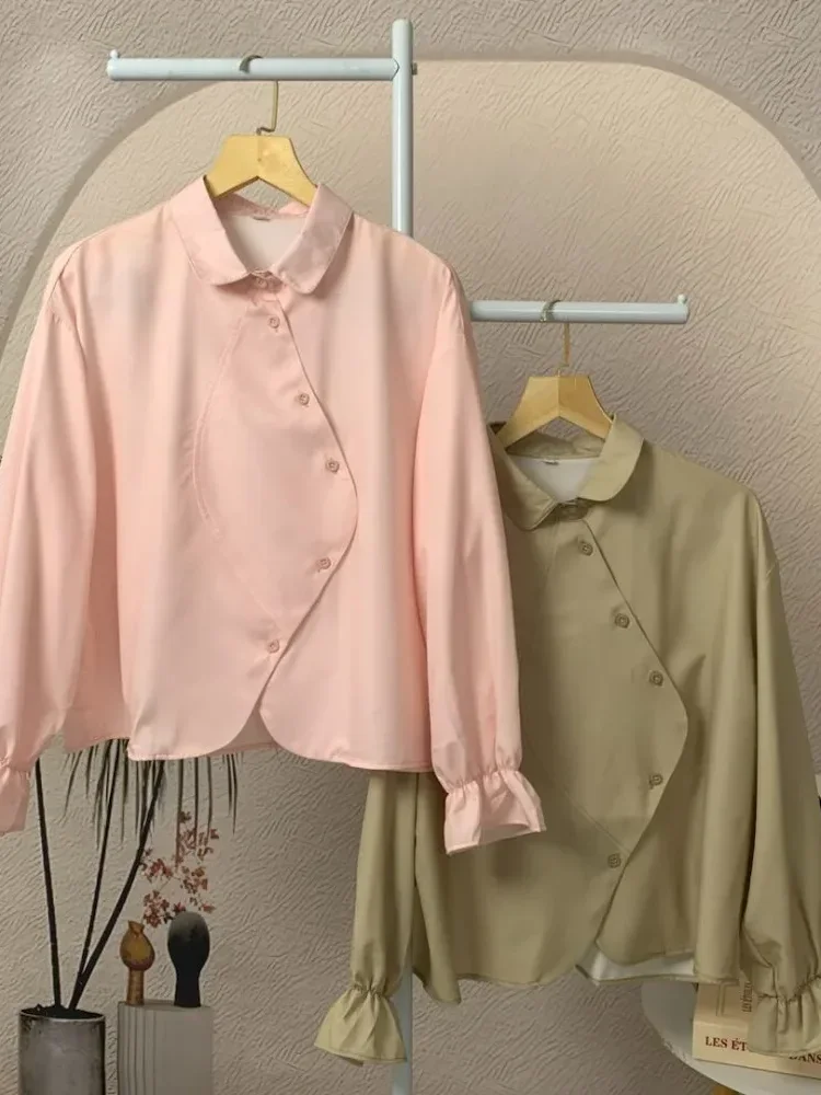 [READY STOCK]ASAYA Atasan kemeja desain kupu-kupu cantik lengan panjang untuk wanita gaya retro