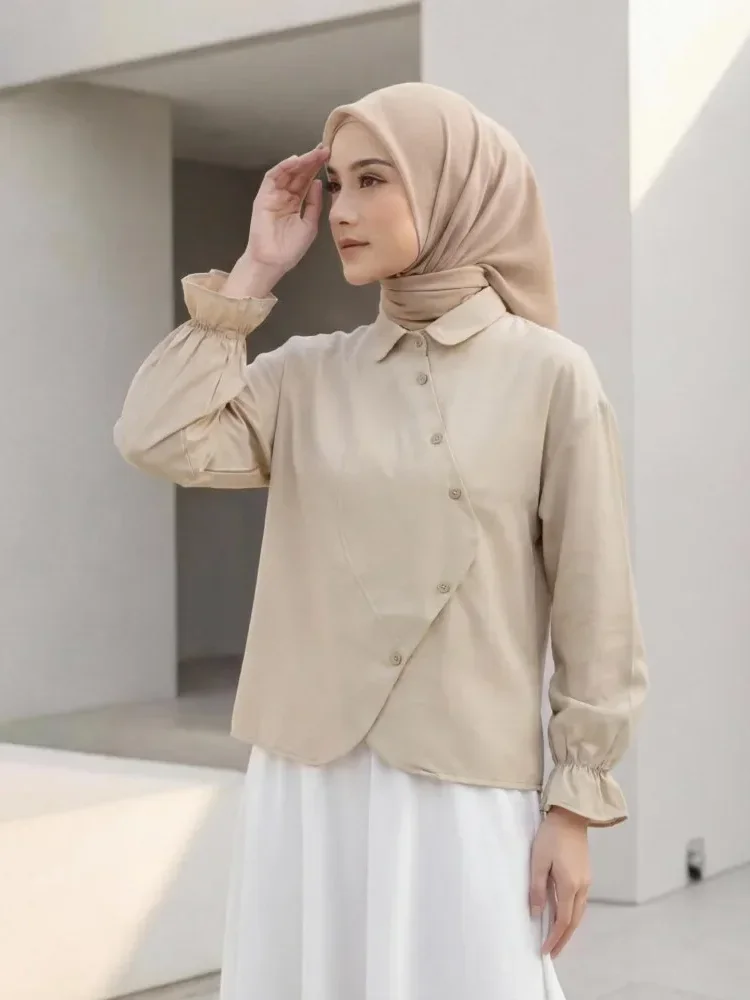 [READY STOCK]ASAYA Atasan kemeja desain kupu-kupu cantik lengan panjang untuk wanita gaya retro