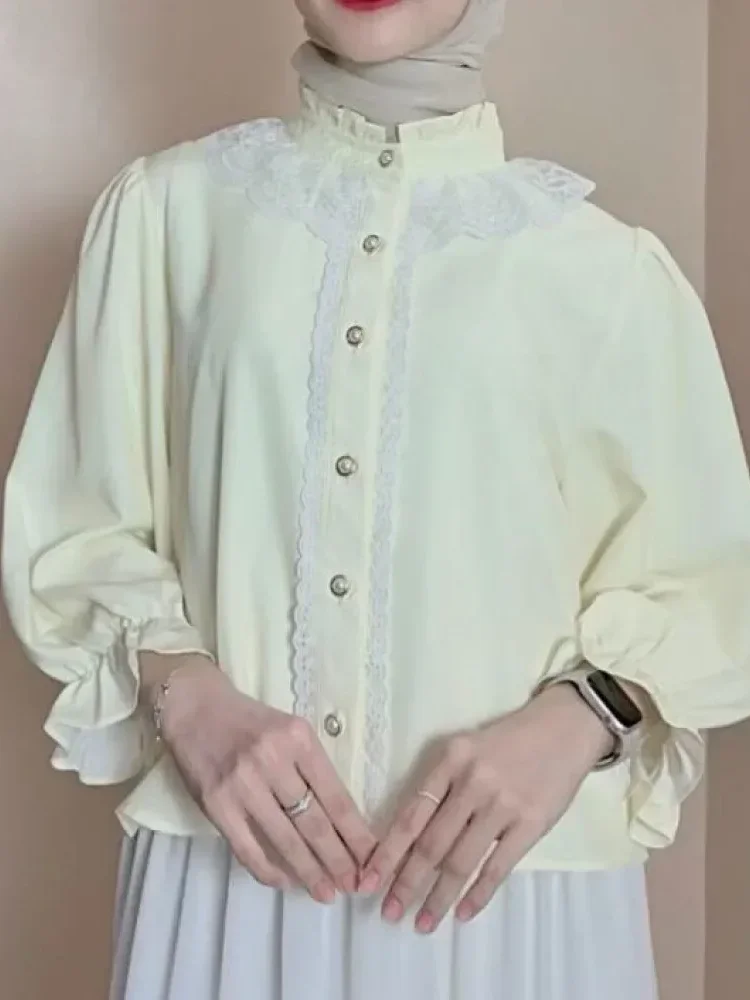 ASAYA Kemeja lengan panjang dengan desain warna-warni yang stylish kemeja kotak-kotak baru
