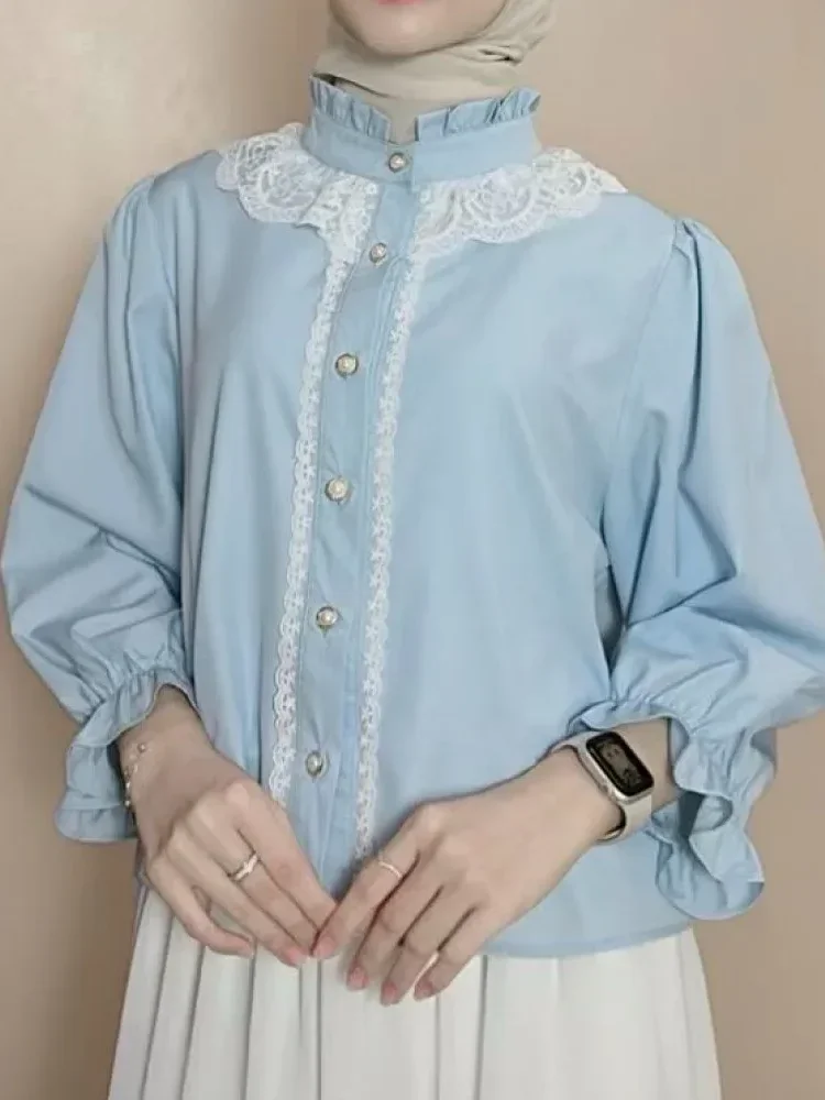 ASAYA Kemeja lengan panjang dengan desain warna-warni yang stylish kemeja kotak-kotak baru