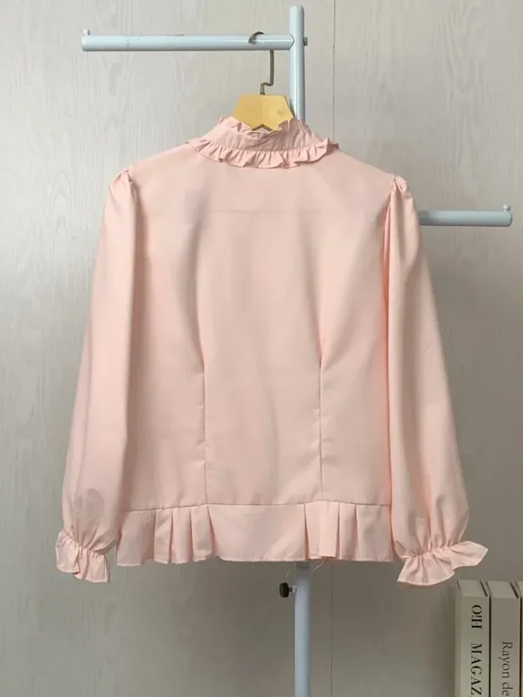 ASAYA Kemeja unik lengan panjang dan kerah collar