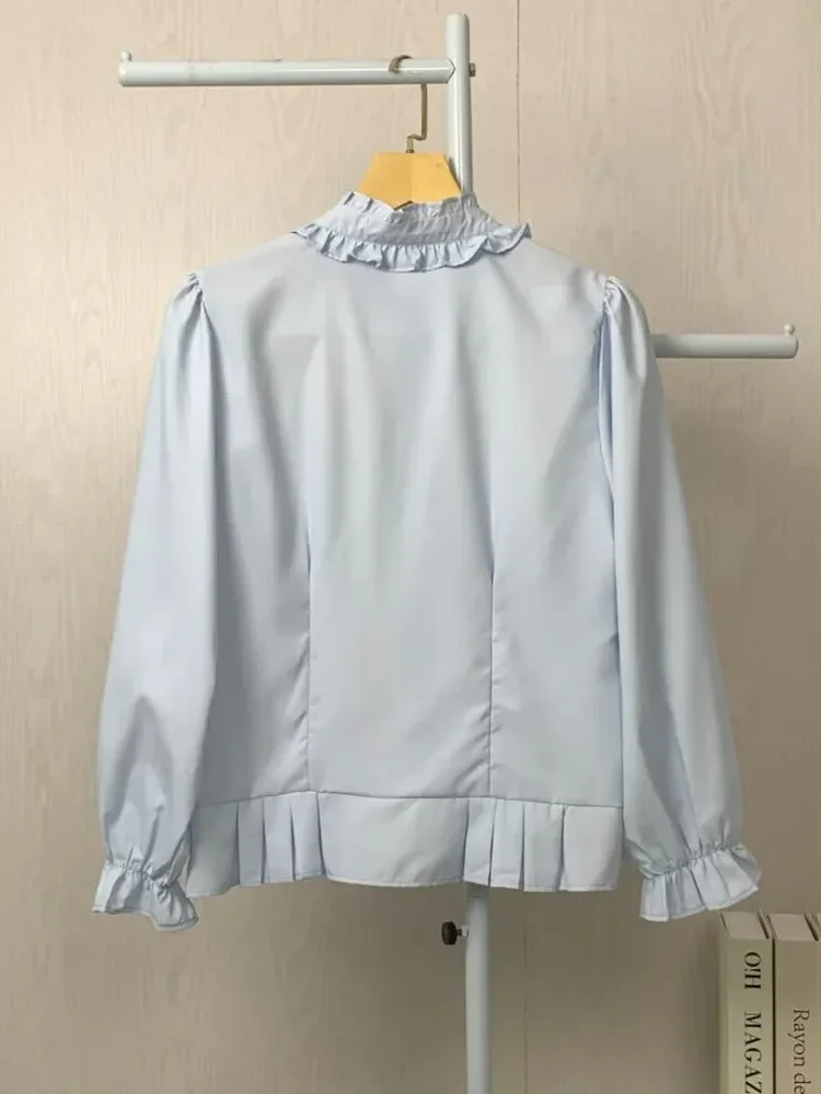 ASAYA Kemeja unik lengan panjang dan kerah collar