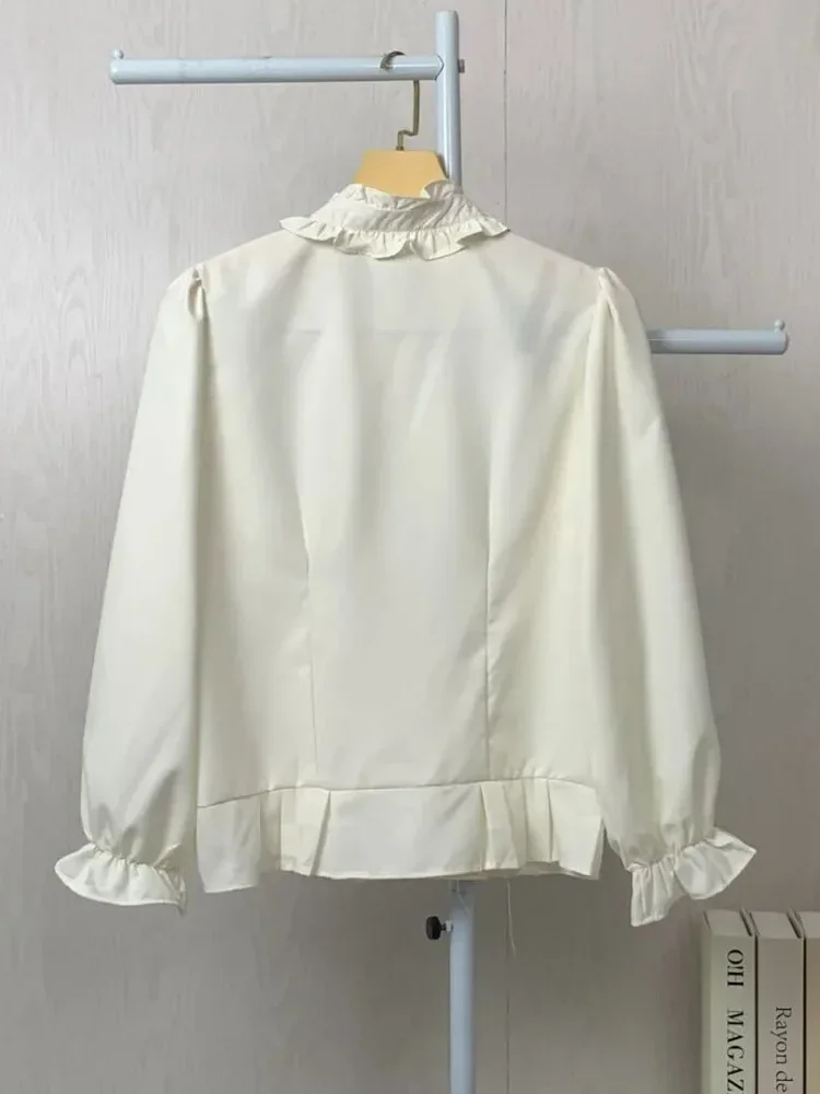 ASAYA Kemeja unik lengan panjang dan kerah collar