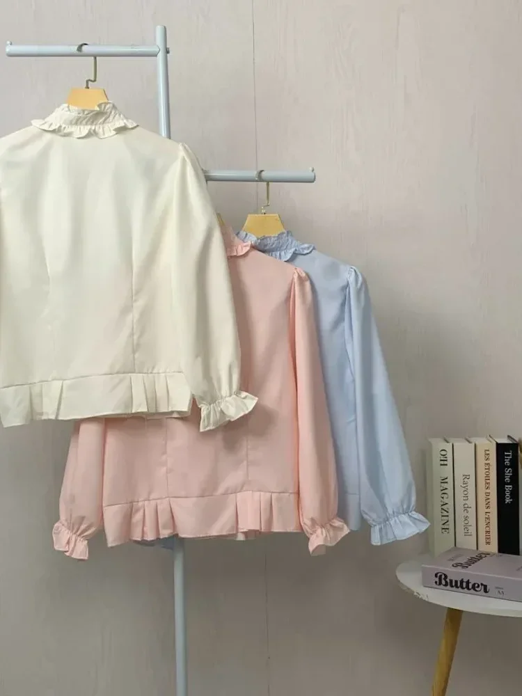 ASAYA Kemeja unik lengan panjang dan kerah collar
