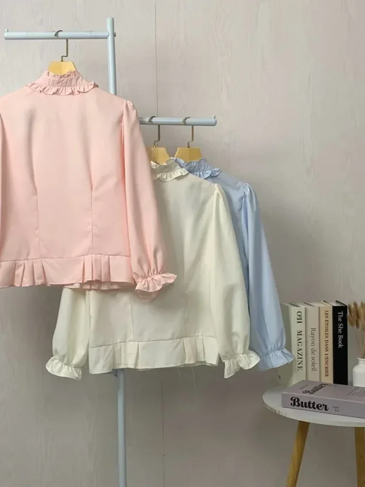 ASAYA Kemeja unik lengan panjang dan kerah collar